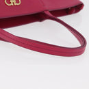 Salvatore Ferragamo Gancini Tote Bag Leather Pink Gold Auth BA12798-7