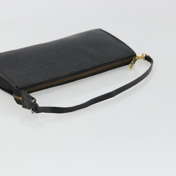 LOUIS VUITTON Epi Pochette Accessoires Pouch Black M52982 LV Auth BA12799