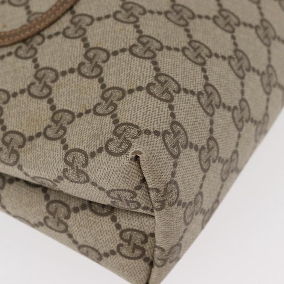 GUCCI GG Supreme Web Sherry Line Tote Bag PVC Beige Gold 378 02 003 Auth BA12800