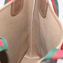 GUCCI GG Supreme Web Sherry Line Tote Bag PVC Beige Gold 378 02 003 Auth BA12800-18