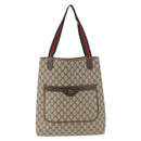GUCCI GG Supreme Web Sherry Line Tote Bag PVC Beige Gold 378 02 003 Auth BA12800-2