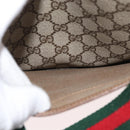 GUCCI GG Supreme Web Sherry Line Tote Bag PVC Beige Gold 378 02 003 Auth BA12800-20