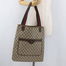 GUCCI GG Supreme Web Sherry Line Tote Bag PVC Beige Gold 378 02 003 Auth BA12800-22