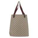 GUCCI GG Supreme Web Sherry Line Tote Bag PVC Beige Gold 378 02 003 Auth BA12800-3