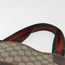 GUCCI GG Supreme Web Sherry Line Tote Bag PVC Beige Gold 378 02 003 Auth BA12800-9