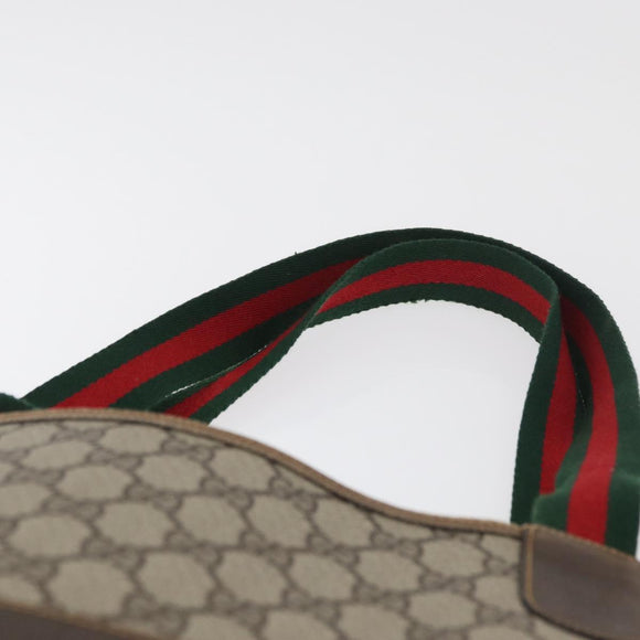 GUCCI GG Supreme Web Sherry Line Tote Bag PVC Beige Gold 378 02 003 Auth BA12800
