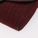 Christian Dior Trotter Canvas Shoulder Bag Bordeaux Gold Auth BA12801A-14