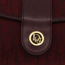 Christian Dior Trotter Canvas Shoulder Bag Bordeaux Gold Auth BA12801A-17