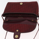 Christian Dior Trotter Canvas Shoulder Bag Bordeaux Gold Auth BA12801A-10