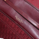 Christian Dior Trotter Canvas Shoulder Bag Bordeaux Gold Auth BA12801A-18