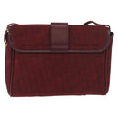Christian Dior Trotter Canvas Shoulder Bag Bordeaux Gold Auth BA12801A-2