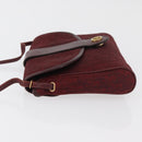 Christian Dior Trotter Canvas Shoulder Bag Bordeaux Gold Auth BA12801A-4