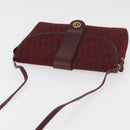 Christian Dior Trotter Canvas Shoulder Bag Bordeaux Gold Auth BA12801A-6