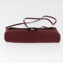 Christian Dior Trotter Canvas Shoulder Bag Bordeaux Gold Auth BA12801A-5