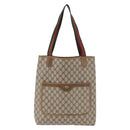 GUCCI GG Supreme Web Sherry Line Tote Bag PVC Beige 39 02 003 Auth BA12802-13