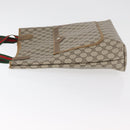 GUCCI GG Supreme Web Sherry Line Tote Bag PVC Beige 39 02 003 Auth BA12802-4