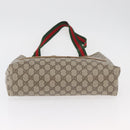 GUCCI GG Supreme Web Sherry Line Tote Bag PVC Beige 39 02 003 Auth BA12802-5