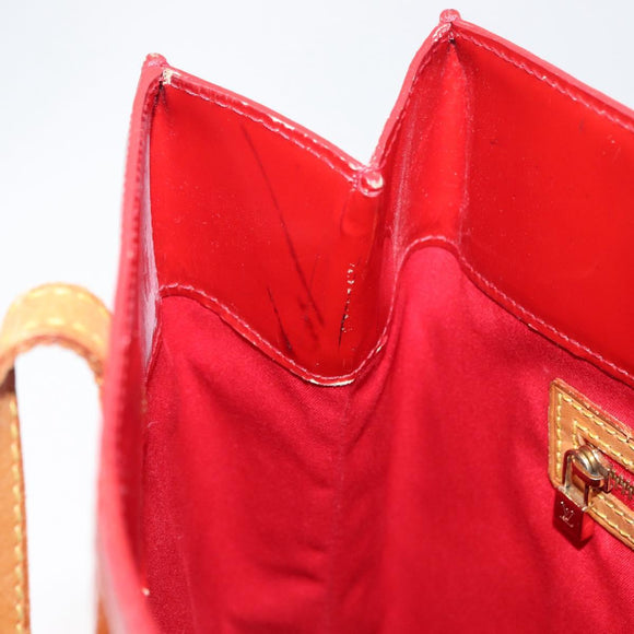 LOUIS VUITTON Monogram Vernis Reade MM Hand Bag Red Rouge M91086 LV Auth BA12808