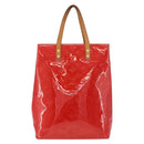 LOUIS VUITTON Monogram Vernis Reade MM Hand Bag Red Rouge M91086 LV Auth BA12808-13