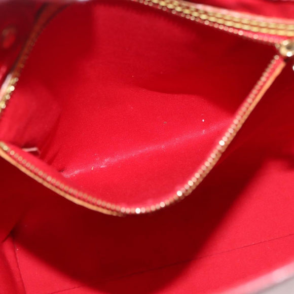 LOUIS VUITTON Monogram Vernis Reade MM Hand Bag Red Rouge M91086 LV Auth BA12808