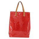LOUIS VUITTON Monogram Vernis Reade MM Hand Bag Red Rouge M91086 LV Auth BA12808-2