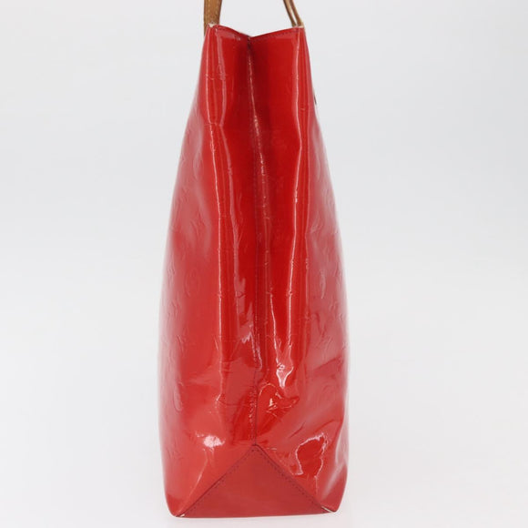 LOUIS VUITTON Monogram Vernis Reade MM Hand Bag Red Rouge M91086 LV Auth BA12808