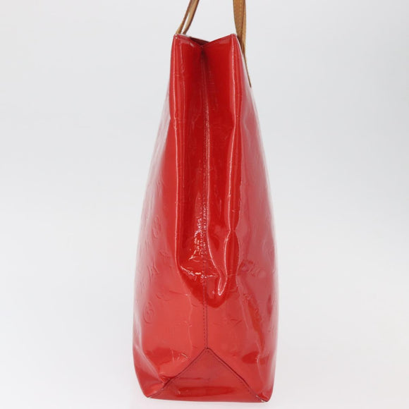 LOUIS VUITTON Monogram Vernis Reade MM Hand Bag Red Rouge M91086 LV Auth BA12808