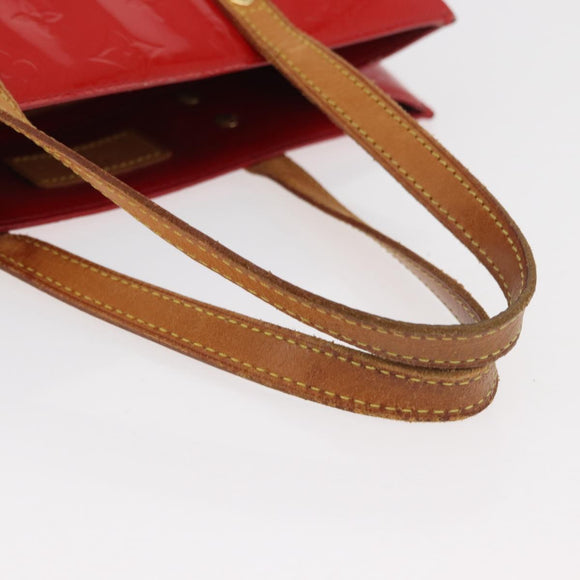 LOUIS VUITTON Monogram Vernis Reade MM Hand Bag Red Rouge M91086 LV Auth BA12808