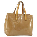 LOUIS VUITTON Monogram Vernis Reade PM Hand Bag Noisette M91334 LV Auth BA12809-1