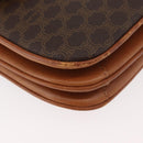 CELINE Macadam Canvas Shoulder Bag PVC Leather Brown Gold Auth BA12811-10