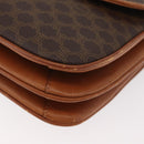 CELINE Macadam Canvas Shoulder Bag PVC Leather Brown Gold Auth BA12811-14