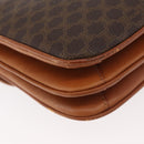CELINE Macadam Canvas Shoulder Bag PVC Leather Brown Gold Auth BA12811-15
