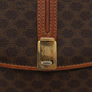 CELINE Macadam Canvas Shoulder Bag PVC Leather Brown Gold Auth BA12811-17