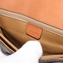 CELINE Macadam Canvas Shoulder Bag PVC Leather Brown Gold Auth BA12811-19