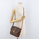 CELINE Macadam Canvas Shoulder Bag PVC Leather Brown Gold Auth BA12811-27