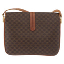 CELINE Macadam Canvas Shoulder Bag PVC Leather Brown Gold Auth BA12811-2