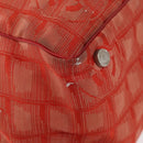CHANEL New Travel Line Tote Bag Nylon Red Silver CC Auth BA12813-16