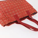 CHANEL New Travel Line Tote Bag Nylon Red Silver CC Auth BA12813-8