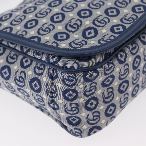 GUCCI Kinder Umhängetasche Canvas Silber Blau 664143 Auth BA12815