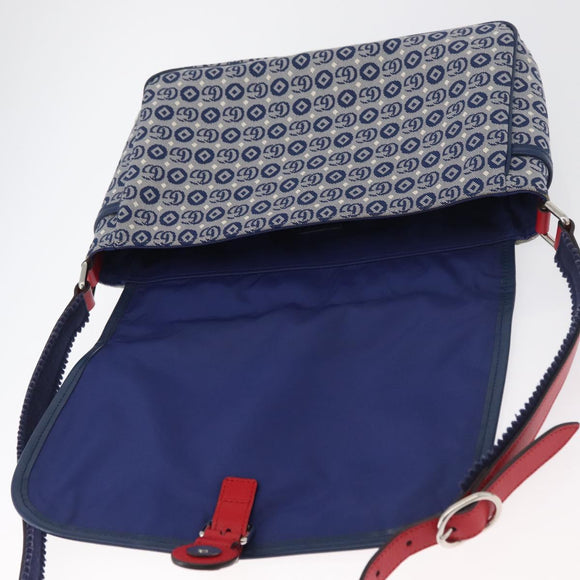 GUCCI Kinder Umhängetasche Canvas Silber Blau 664143 Auth BA12815