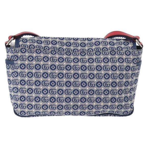 GUCCI Kinder Umhängetasche Canvas Silber Blau 664143 Auth BA12815
