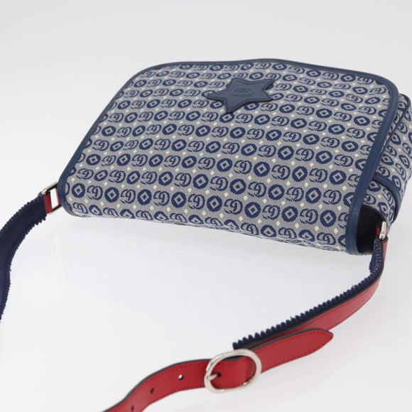 GUCCI Kinder Umhängetasche Canvas Silber Blau 664143 Auth BA12815
