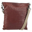 BOTTEGA VENETA INTRECCIATO Bag Leather Bordeaux Silver 276357 Auth BA12816-1