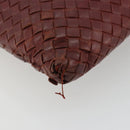 BOTTEGA VENETA INTRECCIATO Bag Leather Bordeaux Silver 276357 Auth BA12816-8