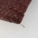 BOTTEGA VENETA INTRECCIATO Bag Leather Bordeaux Silver 276357 Auth BA12816-16