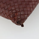 BOTTEGA VENETA INTRECCIATO Bag Leather Bordeaux Silver 276357 Auth BA12816-17