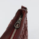 BOTTEGA VENETA INTRECCIATO Bag Leather Bordeaux Silver 276357 Auth BA12816-18