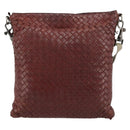 BOTTEGA VENETA INTRECCIATO Bag Leather Bordeaux Silver 276357 Auth BA12816-13