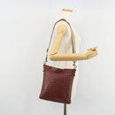 BOTTEGA VENETA INTRECCIATO Bag Leather Bordeaux Silver 276357 Auth BA12816-23
