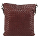 BOTTEGA VENETA INTRECCIATO Bag Leather Bordeaux Silver 276357 Auth BA12816-2